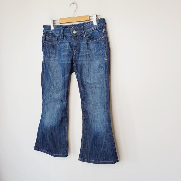 Mavi Jeans Amber Bell Bottom Retro Cropped Flare Low Rise Blue 28 - Picture 2 of 13